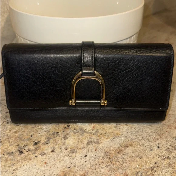 GUCCI Horsebit Trifold Black Continental Wallet - Picture 10 of 17